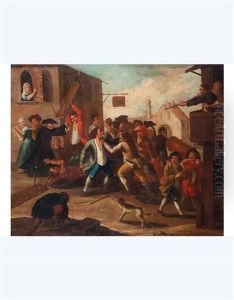 Rissa Tra Contadini (+ Festa Contadina; 2 Works) by Giovanni Michele Graneri