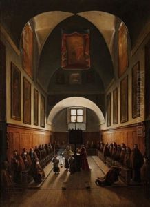 Le Choeur De La Chapelle Des Capucins by Francois Marius Granet
