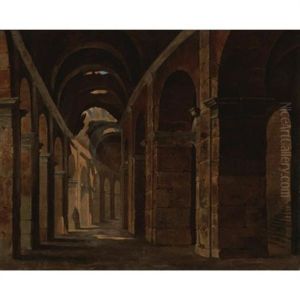 Interior Of The Colosseum, Rome by Francois Marius Granet