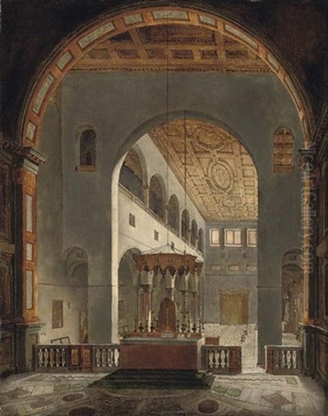The Interior Of Santi Quattro Coronati, Rome, Looking West From Behind The Altar - view 1