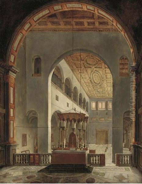 Interior Of Santi Quattro Coronati, Rome, Looking West From Behind The Altar - view 1