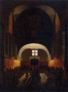 Interior Of The Choir In The Capuchin Church In Piazza Barberini, Rome by Francois Marius Granet