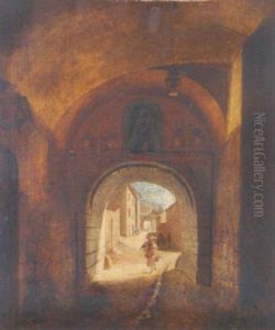 Lavandiere Passant Sous Une Voute