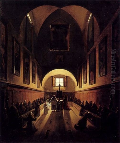 La Messe A L'interieur Du Choeur De L'eglise Des Capucins A Rome - view 1