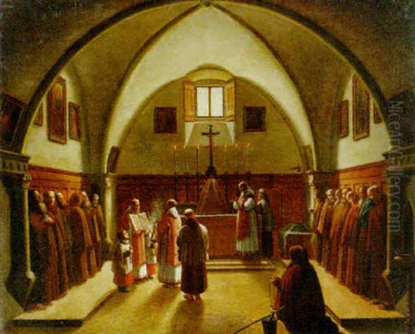 The Interior Of A Sacristy With Capuchin Friars - view 1
