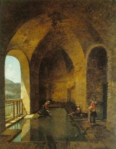 Lavandieres Dans Un Lavoir Voute Lavandieres Dans Un Lavoir Voute