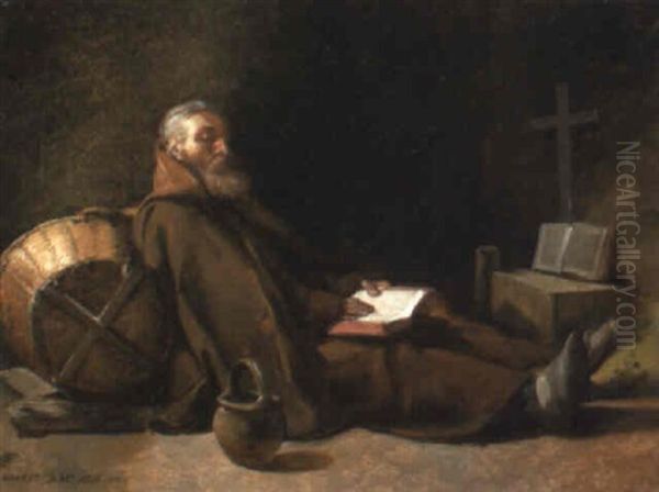 A Hermit Contemplating In A Cell - view 1