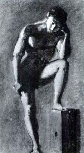 Study Of A Male Nude by Francois Marius Granet