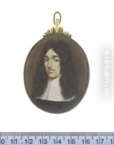 A Gentleman, Wearing Black Doublet And White Lawn Collar Finished With Lace, His Natural Hair Worn To His Shoulders A Gentleman, Wearing Black Doublet And White Lawn Collar Finished With Lace, His Natural Hair Worn To His Shoulders