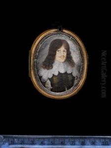 A Gentleman, Wearing Black Doublet Shot With Gold, The Sleeves Slashed To Reveal White, White Lace Falling Collar, His Brown Hair Worn Long And Curling A Gentleman, Wearing Black Doublet Shot With Gold, The Sleeves Slashed To Reveal White, White Lace Falling Collar, His Brown Hair Worn Long And Curling