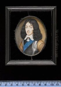 King Charles Ii Of England Wearing The Blue Sash Of The Order Of The Garter And Armoured Breastplate Over Ochre Doublet