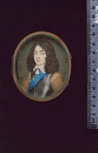 King Charles Ii Of England, Wearing The Blue Sash Of The Garter, His Silver Armour Breastplate Over Ochre Doublet, The Sleeves Embroidered, White Lawn Collar With Tassel Fastening