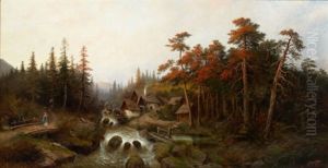 River Torrent In The Mountains by Leopold Graninger