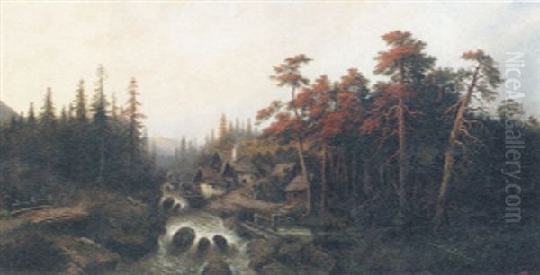 A River Torrent In An Autumnal Mountain Landscape - view 1