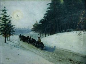 L'atelage Sous La Neige by Gustav Pontus Bagge