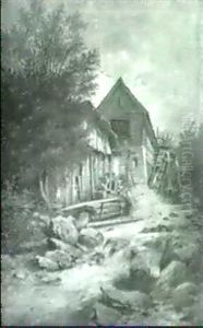 Muhle Am Gebirgsbach. by Leopold Graninger