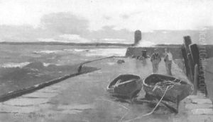 Fishermen Conversing On A Quay