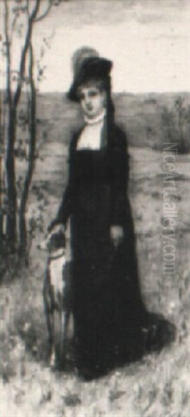 Young Woman With Whippet - view 1