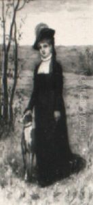 Young Woman With Whippet