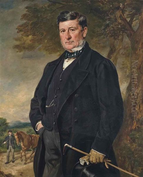 Portrait Of James Hunt, Three-quarter Length, Holding A Top Hat, Riding Crop And Gloves In One Hand - view 1