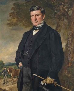 Portrait Of James Hunt, Three-quarter Length, Holding A Top Hat, Riding Crop And Gloves In One Hand