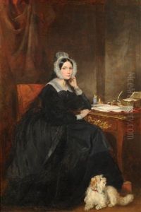 Portrait Of Charlotte, Lady Malcolm, Seated Beside A Desk, A Dog At Her Feet Portrait Of Charlotte, Lady Malcolm, Seated Beside A Desk, A Dog At Her Feet