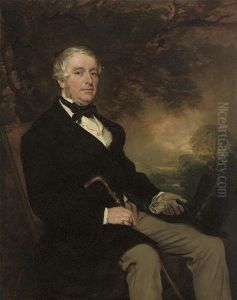 Portrait Of David Barclay, Chapman Of Roehampton, In A Black Coat And Black Bow-tie, Holding A Walking Stick