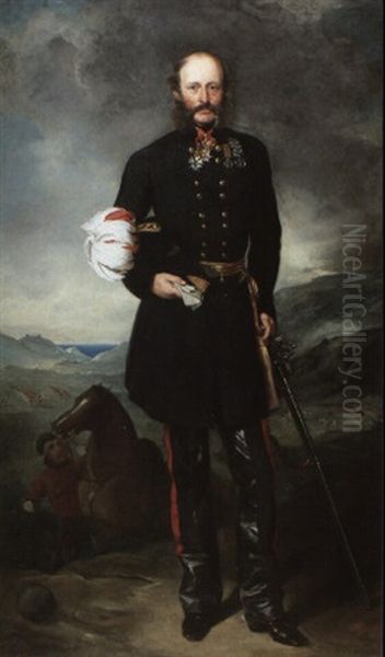 Portrait Of George Charles Bingham In A Campaign Landscape - view 1