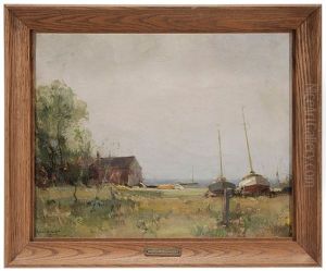 The Boat Shop At Bellport, Long Island, New York by Walter Granville-Smith