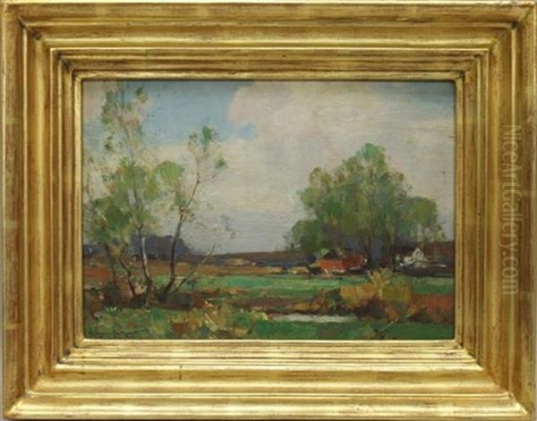 Meadow Land In A Hand-carved Ben Badura Frame - view 1