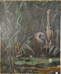 Herons by August Johannes le Gras