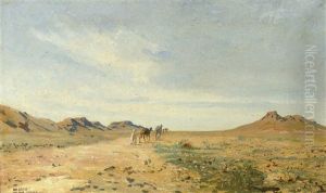 A Traveller In The Desert Of Chellala, Algeria by August Johannes le Gras