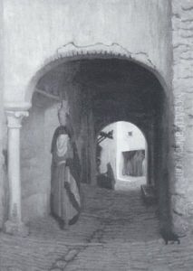 Orientalin Im Torbogen by August Johannes le Gras