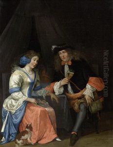 Vornehmer Herr Mit Dame An Einem Tisch
