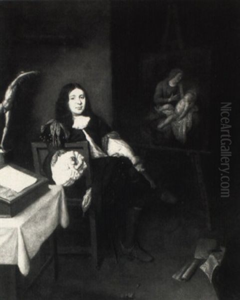 Portrait Of A Gentleman Seated In An Artist's Studio - view 1
