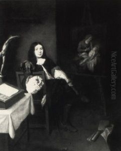 Portrait Of A Gentleman Seated In An Artist's Studio by Jan Grasdorp