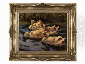 4 Ducks In A Pond by Franz Graessel