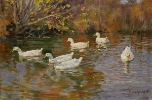 Sechs Enten In Einem Teich Sechs Enten In Einem Teich