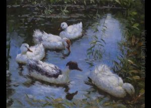 Enten Am Weiher by Franz Graessel