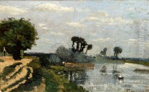 River Landscape by Auguste Grasset