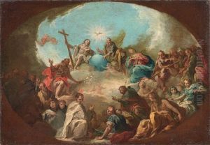 La Trinita Con La Vergine E I Santi by Nicola Grassi