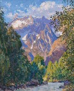 La Dora E Il Monte Bianco by Giuseppe Grassis