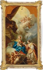 The Mystical Marriage Of Saint Catherine by Johann Georg Dominikus Grassmayr