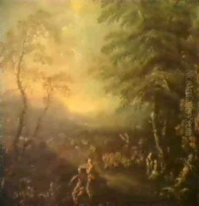 Waldlandschaft Mit Rastenden by Johann Georg Dominikus Grassmayr