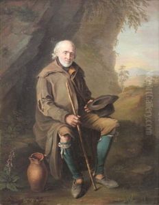 A Traveller Resting By A Road