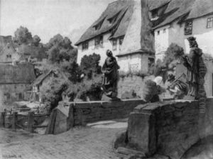 Frankischer Ort Mit Steinbrucke