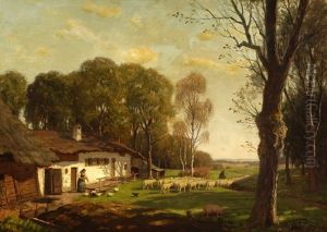 Landscape With A Farm by Theodor Graetz