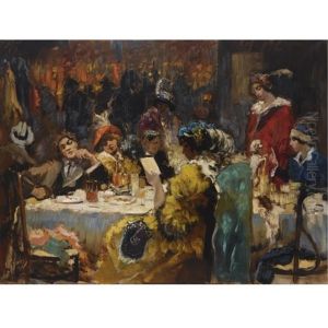 Cafe Mille Colonnes, Amsterdam by Gerardus Hendrik Grauss
