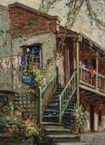 Southern Balcony (probably New Orleans) by Abbott Fuller Graves