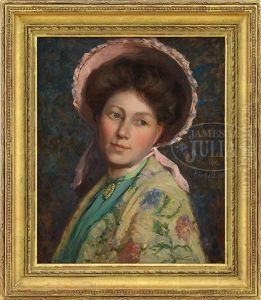 Portrait Of Woman In Pink Bonnet